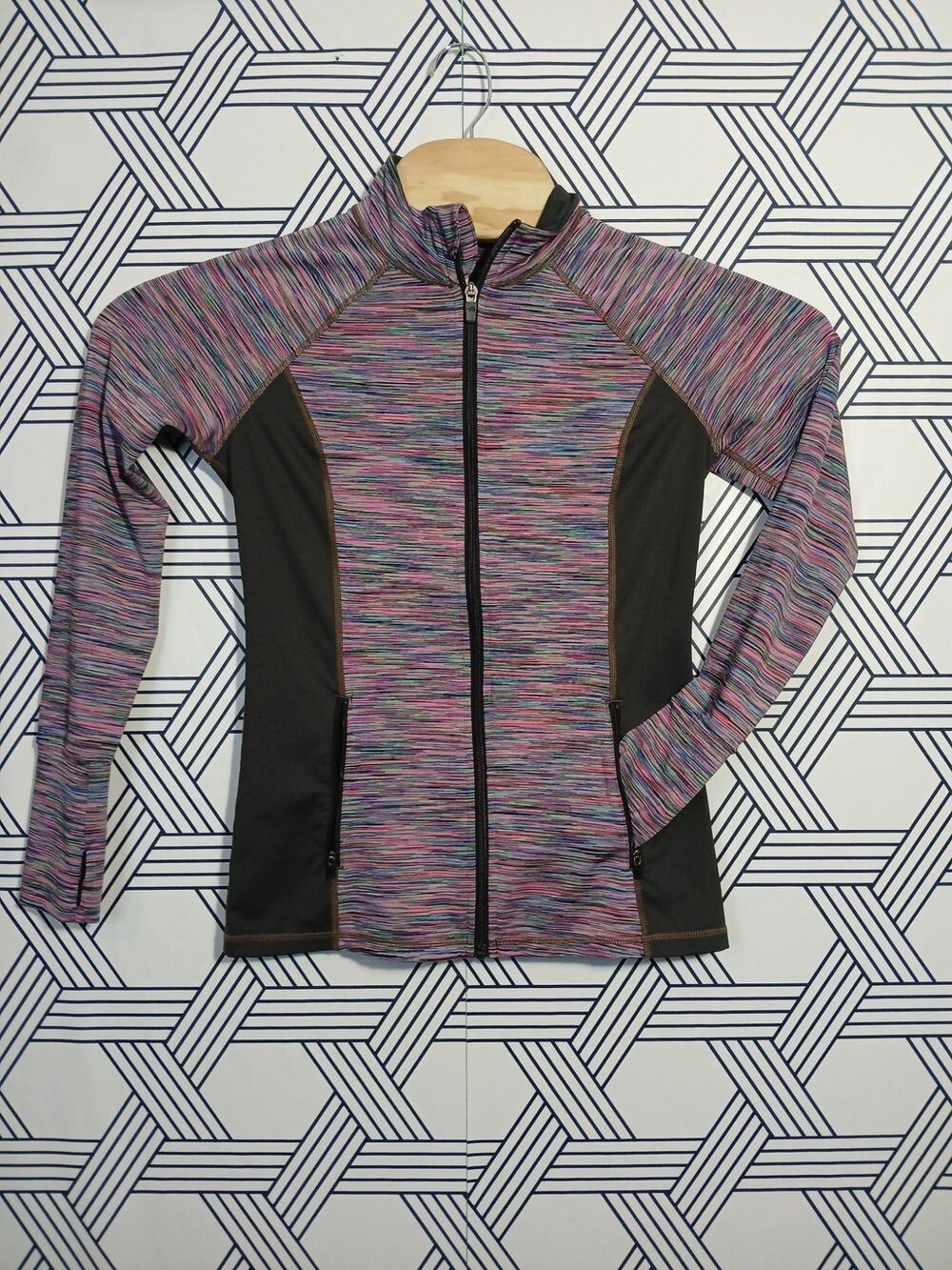 Ideology Space Dyed Full Zip Athletic Top Gym Jacket Athleisure Running